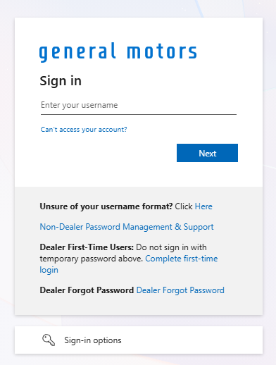 GMWorkday Login Screen